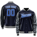 Custom Navy Royal Solid Color Varsity Letterman Jacket