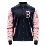 Custom Navy Light Pink Jacket JA111121110517212117