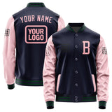 Custom Navy Light Pink Jacket JA111121110517212117