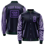 Custom Navy Light Purple Jacket JA111123110517232317