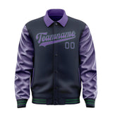 Custom Navy Light Purple Jacket