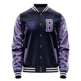 Custom Navy Light Purple Jacket JA111123111818232318