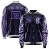 Custom Navy Light Purple Jacket