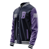 Custom Navy Light Purple Jacket JA111123111818232318