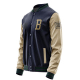 Custom Navy Light Khaki Jacket JA111125110517252517