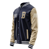 Custom Navy Light Khaki Jacket JA111125111818252518