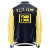 Custom Navy Light Yellow Jacket JA111126111818262618