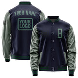 Custom Navy Blue Green Jacket JA111127110517272717