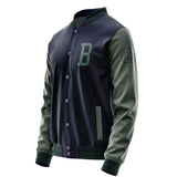 Custom Navy Blue Green Jacket JA111127110517272717