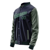 Custom Navy Blue Green Jacket JA1111271105B30527