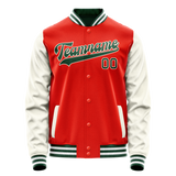 Custom Orange Cream Solid Color Varsity Letterman Jacket