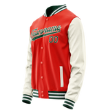 Custom Orange Cream Solid Color Varsity Letterman Jacket