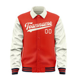 Custom Orange Red Cream Jacket