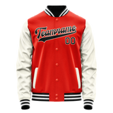 Custom Orange Cream Solid Color Varsity Letterman Jacket