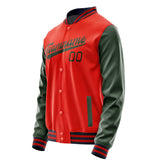 Custom Orange Red Dark Green Jacket JA1212061112B31206