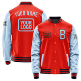 Custom Orange Red Light Blue Jacket JA121208111217080817