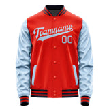 Custom Orange Red Light Blue Jacket JA1212081112B31208