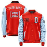 Custom Orange Red Light Blue Jacket