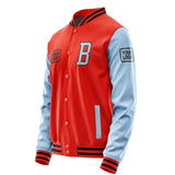 Custom Orange Red Light Blue Jacket JA121208121717080817