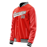 Custom Orange White Solid Color Varsity Letterman Jacket