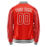 Custom Orange Gray Solid Color Varsity Letterman Jacket
