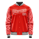 Custom Orange Gray Solid Color Varsity Letterman Jacket
