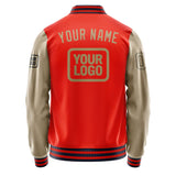 Custom Orange Red Light Khaki Jacket JA121225111217252517