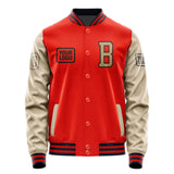 Custom Orange Red Light Khaki Jacket JA121225111217252517