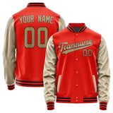 Custom Orange Red Light Khaki Jacket