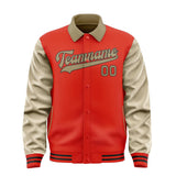 Custom Orange Red Light Khaki Jacket