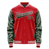 Custom Red Dark Green Jacket JA1414061418B31806