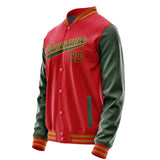 Custom Red Dark Green Jacket JA1414061419B31906