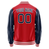 Custom Red Royal Solid Color Varsity Letterman Jacket