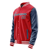 Custom Red Royal Solid Color Varsity Letterman Jacket