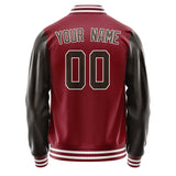 Custom Crimson Red Brown Jacket JA1515011518B31801