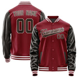 Custom Crimson Red Brown Jacket JA1515011518B31801