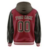 Custom Crimson Red Brown Jacket
