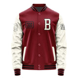 Custom Crimson Red Cream Jacket JA151503151717030317