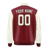 Custom Crimson Red Cream Jacket