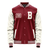 Custom Crimson Red Cream Jacket JA151503151818030318