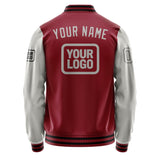 Custom Crimson Red Gray Jacket JA151504151717040417