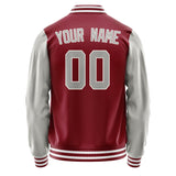 Custom Crimson Red Gray Jacket JA1515041518B31804