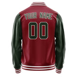 Custom Crimson Red Dark Green Jacket JA1515061518B31806