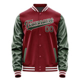 Custom Crimson Red Dark Green Jacket JA1515061518B31806