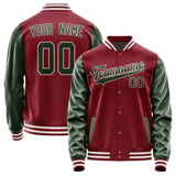 Custom Crimson Red Dark Green Jacket JA1515061518B31806