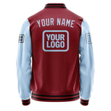 Custom Crimson Red Light Blue Jacket JA151508151717080817