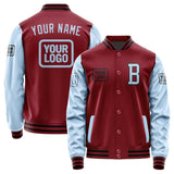 Custom Crimson Red Light Blue Jacket JA151508151717080817