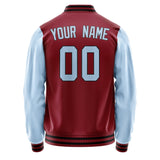 Custom Crimson Red Light Blue Jacket JA1515081517B31708