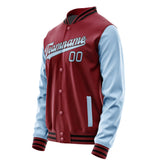 Custom Crimson Red Light Blue Jacket JA1515081517B31708