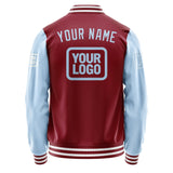 Custom Crimson Red Light Blue Jacket JA151508151818080818